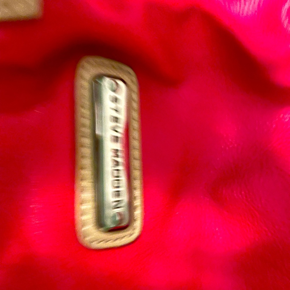 Red and tan Steve Madden purse